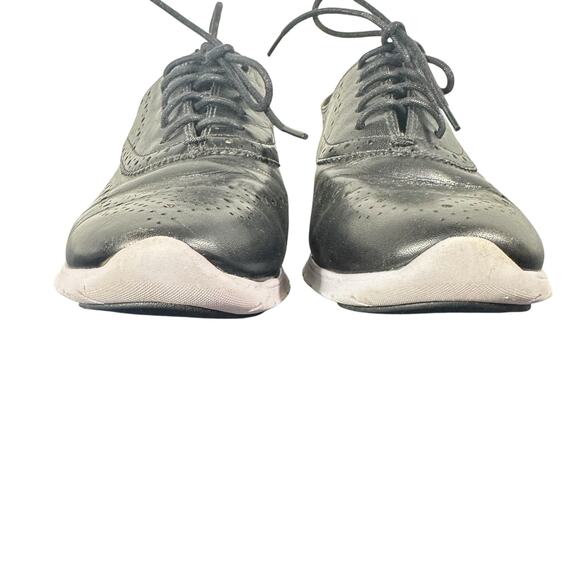 Cole Haan Black Leather Wingtip Oxford Sneakers - Size 8.5 - Picture 2 of 9